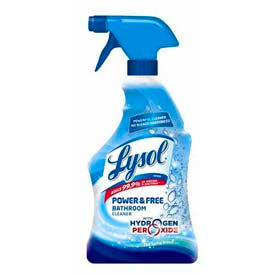 United Stationers Supply RAC85668CT Lysol® Power & Free Bathroom Cleaner W/ Peroxide Cool Spring, 22 Oz Spray 12/Case - RAC85668CT image.