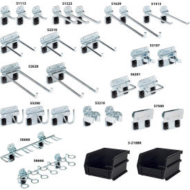 Triton Products 30 Piece LocHook & Bin Assortment for LocBoard 28 Assorted Hooks & 2 Bins