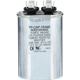 CARRIER ENTERPRISES LLC TP-CAP-15/440 Tradepro® Run Capacitor, 15 MFD, 440V, Oval image.