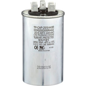 CARRIER ENTERPRISES LLC TP-CAP-25/5/440R Tradepro® Run Capacitor, 25 + 5 MFD, 440V, Round image.