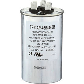 CARRIER ENTERPRISES LLC TP-CAP-45/5/440R Tradepro® Run Capacitor, 45 + 5 MFD, 440V, Round image.