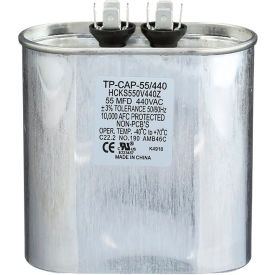 CARRIER ENTERPRISES LLC TP-CAP-55/440 Tradepro® Run Capacitor, 55 MFD, 440V, Oval image.