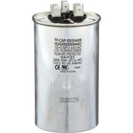 CARRIER ENTERPRISES LLC TP-CAP-55/5/440R Tradepro® Run Capacitor, 55 + 5 MFD, 440V, Round image.