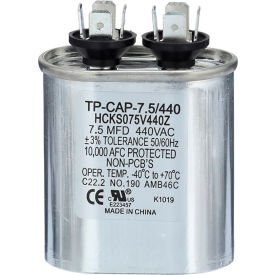 CARRIER ENTERPRISES LLC TP-CAP-7.5/440 Tradepro® Run Capacitor, 7.5 MFD, 440V, Oval image.