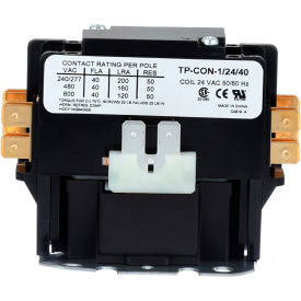 CARRIER ENTERPRISES LLC TP-CON-1/24/40 Tradepro® Contactor, 40 Amp, 24V, 1 Pole image.