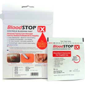 Lifescience Plus BS-IX14N BloodSTOP® BS-IX14N Advanced Trauma Care Hemostatic Matrix 2" x 2", 1pc/per box image.