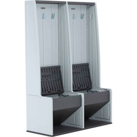 Outdoor Plastic Storage Locker w/Bench, 45-3/16"Wx18"Dx64-11/16"H, Gray, Unassembled view 2