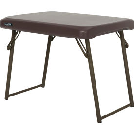 Lifetime Products 280488 Lifetime® Compact Plastic Folding Table, 18" x 24", Brown image.