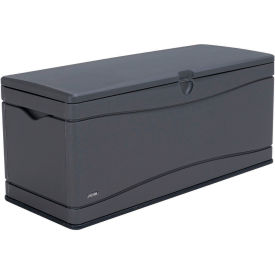 Lifetime Products 60298 Lifetime Outdoor Storage Deck Bench Box 130 Gallon - Gray w/Black Bottom image.
