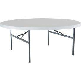 Lifetime Products 22673 Lifetime® 72" Round Portable Folding Plastic Table, White image.