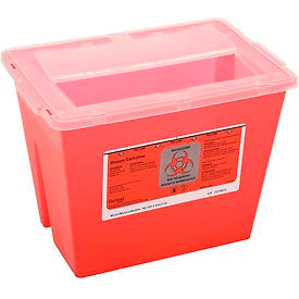 Impact Products 7352 2-Gallon Multi-Purpose Sharps Container, 11-5/8"W x 7-3/4"D x 8-5/8"H, Red image.