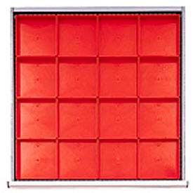 Lista International DR016-75 SC Drawer Layout, 16 Plastic Boxes 2" H image.