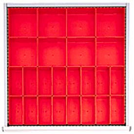 Lista International DR024-100 SC Drawer Layout, 24 Plastic Boxes 3" H image.