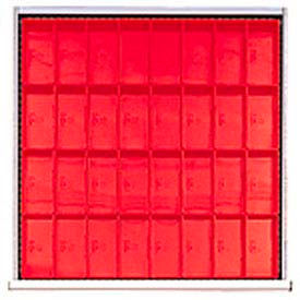 Lista International DR032-100 SC Drawer Layout, 32 Plastic Boxes 3" H image.