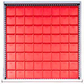 Lista International DR064-75 SC Drawer Layout, 64 Plastic Boxes 2" H image.