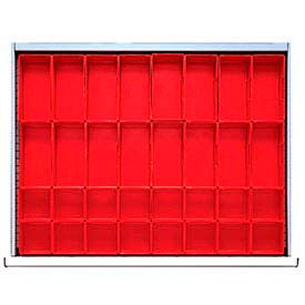 Lista International SDR032-75 ST Drawer Layout, 32 Plastic Boxes 2" H image.