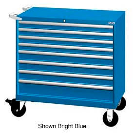 Lista International XSHS0750-0801MBBMA Lista 40-1/4"W Mobile Cabinet, 8 Drawers, 129 Compart - Bright Blue, Master Keyed image.