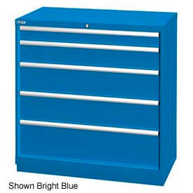 Lista International XSHS0900-0503BBRG Lista 40-1/4"W Drawer Cabinet, 5 Drawer, 51 Compart - Bright Blue, Individual Lock image.
