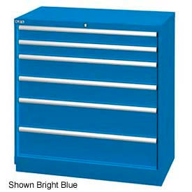 Lista International XSHS0900-0604BBMA Lista 40-1/4"W Drawer Cabinet, 6 Drawer, 66 Compart - Bright Blue, Master Keyed image.