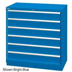Lista International XSHS0900-0605BBKA Lista 40-1/4"W Drawer Cabinet, 6 Drawer, 72 Compart - Bright Blue, Keyed Alike image.