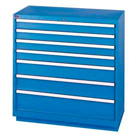 Lista International XSHS0900-0702BBKA Lista® 7 Drawer Shallow Depth Cabinet - Bright Blue, Keyed Alike image.