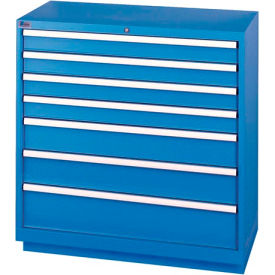 Lista International XSHS0900-0702BBRG Lista® Shallow Depth Cabinet, 7 Drawers, 40-1/4"W x 22-1/2"D x 41-3/4"H, Bright Blue image.