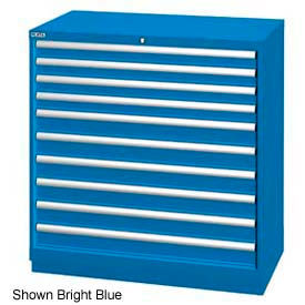 Lista International XSHS0900-1002BBNL Lista 40-1/4"W Drawer Cabinet, 10 Drawer, 162 Compart - Bright Blue, No Lock image.