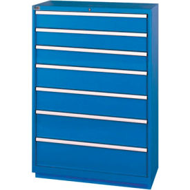 Lista International XSHS1350-0702BBRG Lista® Shallow Depth Cabinet, 7 Drawers, 40-1/4"W x 22-1/2"D x 59-1/2"H, Bright Blue image.