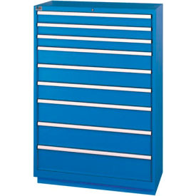 Lista International XSHS1350-0902BBRG Lista® Shallow Depth Cabinet, 9 Drawers, 40-1/4"W x 22-1/2"D x 59-1/2"H, Bright Blue image.