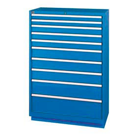 Lista International XSHS1350-1002BBNL Lista® 10 Drawer Shallow Depth Cabinet - Bright Blue, No Lock image.