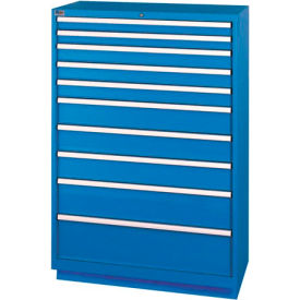 Lista International XSHS1350-1002BBRG Lista® 10 Drawer Shallow Depth Cabinet - Bright Blue, Individual Lock image.