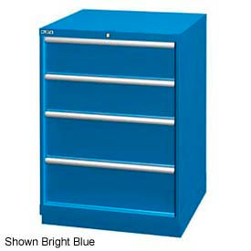 Lista International XSSC0900-0401BBKA Lista 28-1/4"W Drawer Cabinet, 4 Drawer, 26 Compart - Bright Blue, Keyed Alike image.