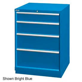 Lista International XSSC0900-0403BBMA Lista 28-1/4"W Drawer Cabinet, 4 Drawer, 29 Compart - Bright Blue, Master Keyed image.