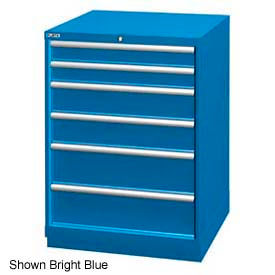 Lista International XSSC0900-0604BBKA Lista 28-1/4"W Drawer Cabinet, 6 Drawer, 74 Compart - Bright Blue, Keyed Alike image.