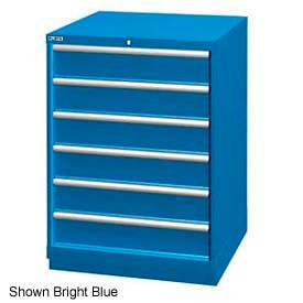 Lista International XSSC0900-0605BBKA Lista 28-1/4"W Drawer Cabinet, 6 Drawer, 72 Compart - Bright Blue, Keyed Alike image.