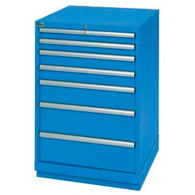 Lista 7 Drawer Standard Width Cabinet - Bright Blue, No Lock