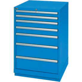 Lista International XSSC0900-0703BBRG Lista® 7 Drawer Standard Width Cabinet - Bright Blue, Individual Lock image.