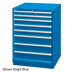 Lista International XSSC0900-0802BBKA Lista 28-1/4"W Drawer Cabinet, 8 Drawer, 124 Compart - Bright Blue, Keyed Alike image.