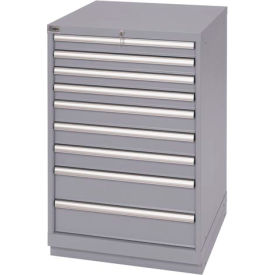 Lista International XSSC0900-0901LGRG Lista® Standard Width Cabinet, 9 Drawers, 28-1/4"W x 28-1/2"D x 41-3/4"H, Light Gray image.