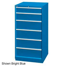 Lista International XSSC1350-0608BBKA Lista 28-1/4"W Cabinet, 6 Drawer, 37 Compart - Bright Blue, Keyed Alike image.