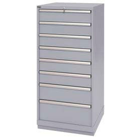 Lista 8 Drawer Standard Width Cabinet - Light Gray, Keyed Alike
