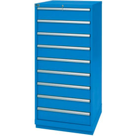 Lista International XSSC1350-0903BBRG Lista® Standard Width Cabinet, 9 Drawers, 28-1/4"W x 28-1/2"D x 59-1/2"H, Bright Blue image.