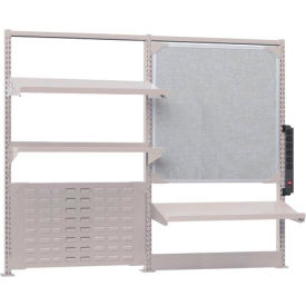 Lista International XSSMNX-72/3030/LG Lista Louver Panel Kit W/ Shelf, 62-3/4"W x 15"D, Gray image.