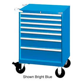 Lista International XSST0750-0701MCBKA Lista 28-1/4"W Mobile Cabinet, 7 Drawers, 72 Compart - Classic Blue, Keyed Alike image.