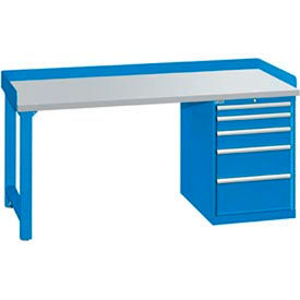 72x30x35.25 Cabinet & Leg workstation w/5 drawers, back & end stops/plastic laminate top