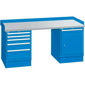 Lista International XSWB53-72PT-BB 72x30x35.25 (2) Cabinet workstation w/6 drawers, back & end stops/plastic laminate top image.