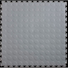 Lock-Tile LK002L Lock-Tile® PVC Floor Tiles, LK002L, 19.5x19.5", Coin, Light Gray image.