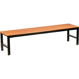 Lorell LLR42688 Lorell® Outdoor Faux Wood Bench, Backless, Teak image.