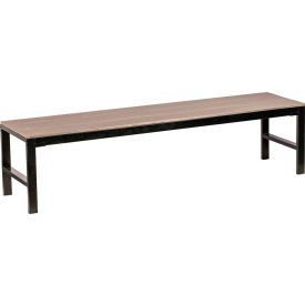 Lorell LLR42689 Lorell® Outdoor Faux Wood Bench, Backless, Charcoal image.