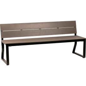 Lorell LLR42691 Lorell® Outdoor Bench w/ Backrest, Charcoal image.